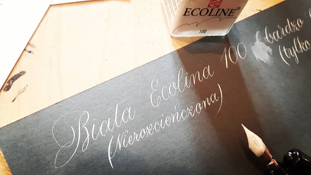 #copperplate # calligraphy #ecoline #whiteink # ink